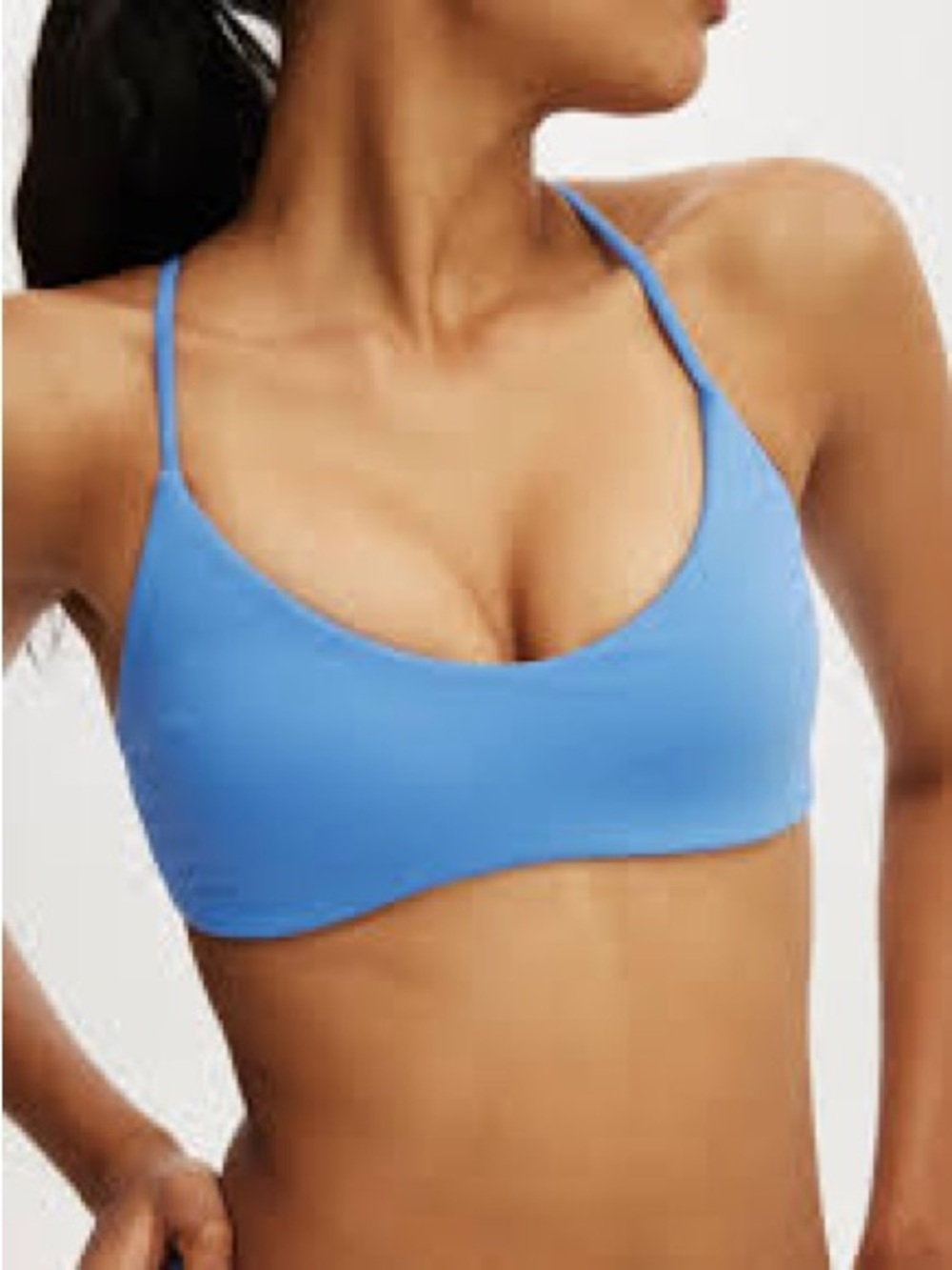 NWT cotton on Blue Women's Bra sport top bra extremely soft removable padding